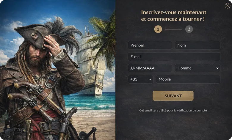 Inscription au casino
